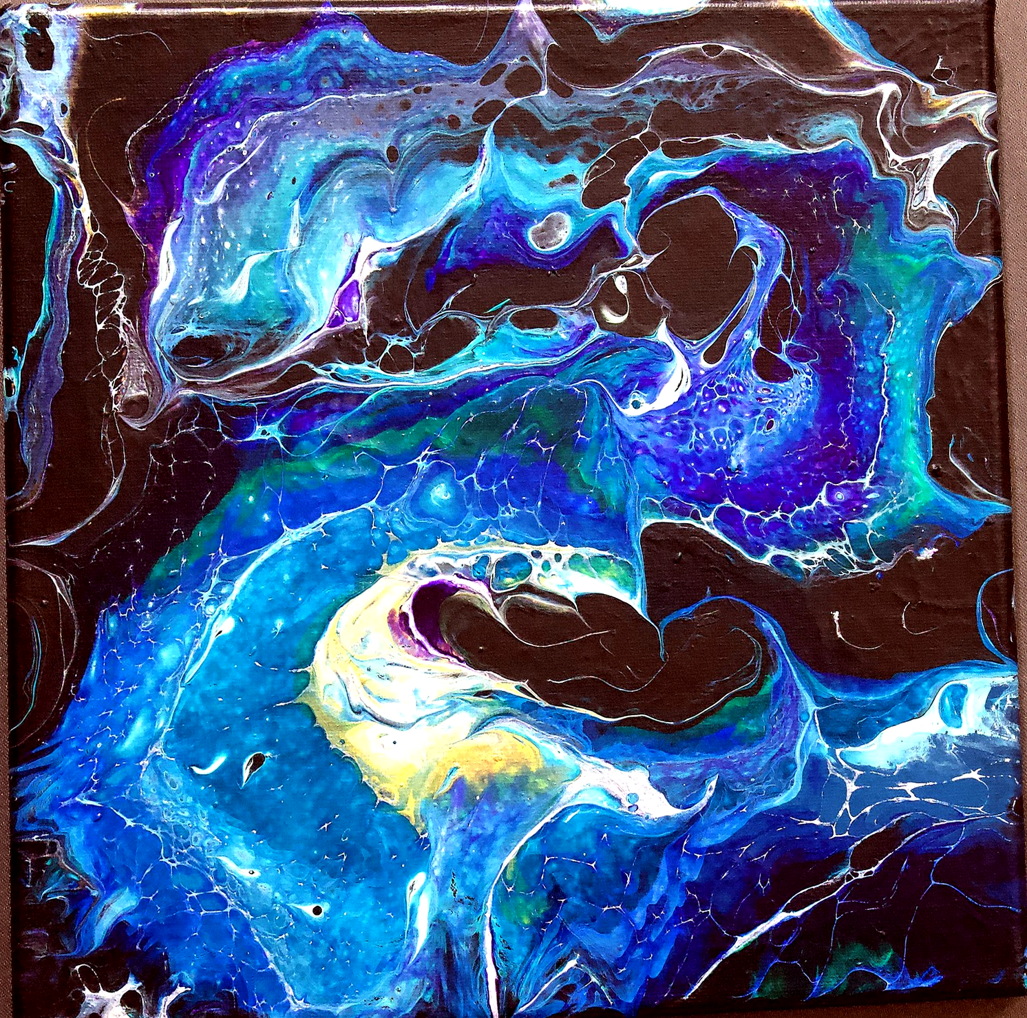 Nocturne Current acrylic pour painting by Artopyandra